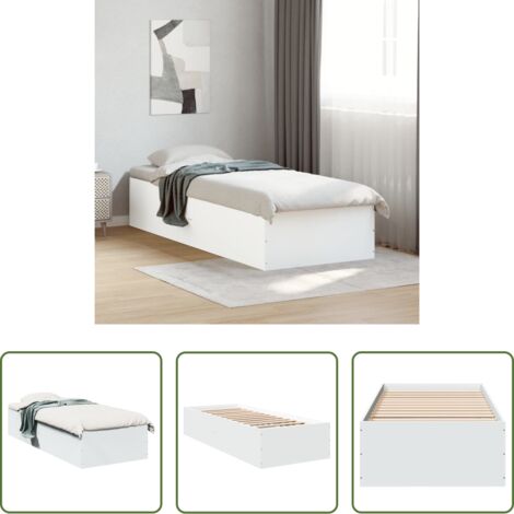 Letto in legno -  Giroletto Bianco 90x200 cm in Legno Multistrato