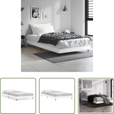 Letto in legno -  Giroletto Bianco Lucido 90x200 cm in Legno Multistrato