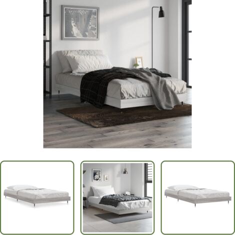Letto in legno -  Giroletto Grigio Sonoma 90x200 cm in Legno Multistrato