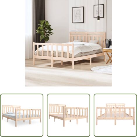 Letto in legno -  Giroletto in Legno Massello 140x190 cm