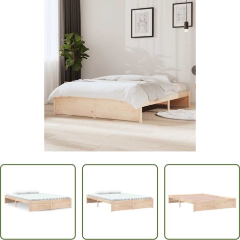 Letto in legno -  Giroletto in Legno Massello 140x190 cm