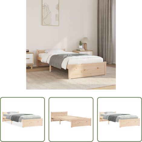 Letto in legno -  Giroletto in Legno Massello 90x200 cm