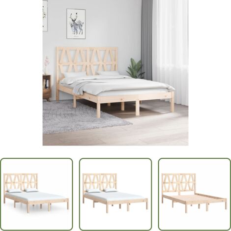Letto in legno -  Giroletto in Legno Massello di Pino 120x200 cm