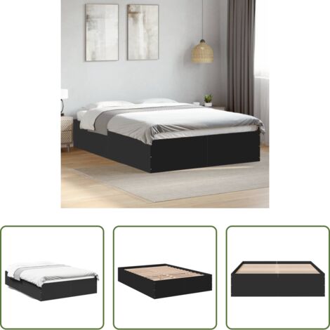 Letto in legno -  Giroletto Nero 120x190 cm in Legno Multistrato