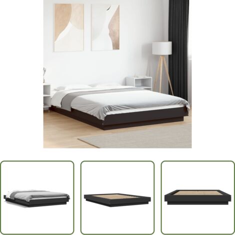 Letto in legno -  Giroletto Nero 120x190 cm in Legno Multistrato
