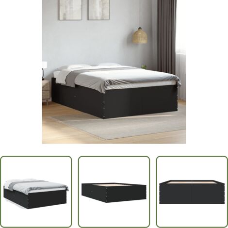Letto in legno -  Giroletto Nero 120x200 cm in Legno Multistrato