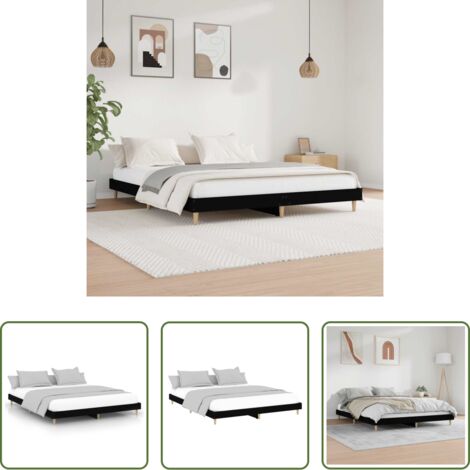 Letto in legno -  Giroletto Nero 120x200 cm in Legno Multistrato