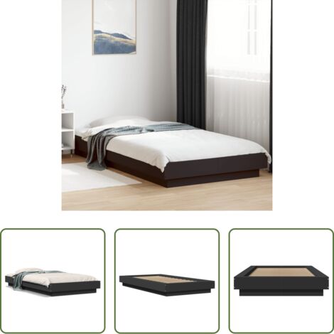 Letto in legno -  Giroletto Nero 90x200 cm in Legno Multistrato
