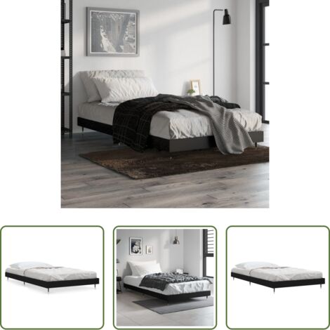 Letto in legno -  Giroletto Nero 90x200 cm in Legno Multistrato