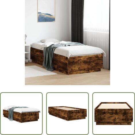 Letto in legno -  Giroletto Rovere Fumo 90x200 cm in Legno Multistrato