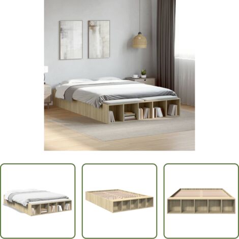 Letto in legno -  Giroletto Rovere Sonoma 120x200 cm in Legno Multistrato