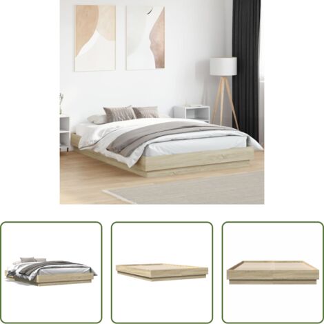 Letto in legno -  Giroletto Rovere Sonoma 120x200 cm in Legno Multistrato