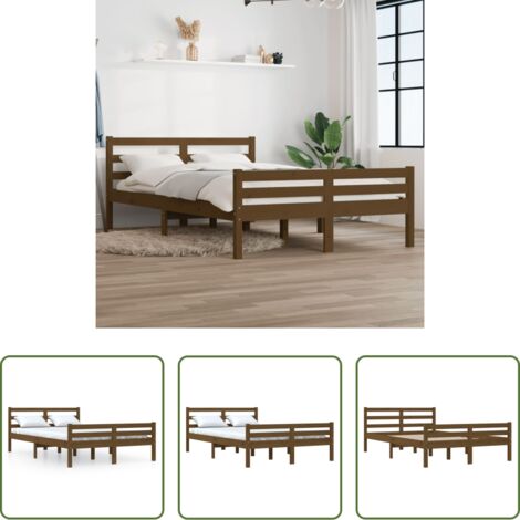 Letto in legno -  Giroletto senza Materaso Ambra in Legno Massello 140x190 cm