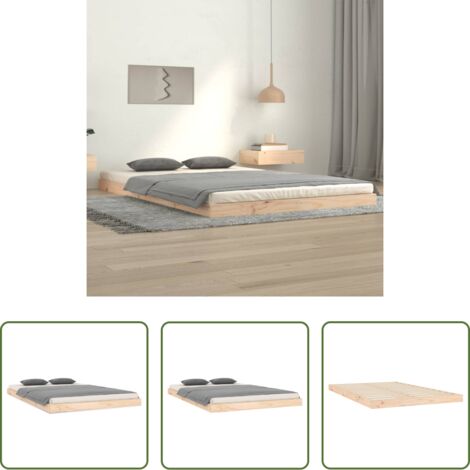 Letto in legno -  Giroletto senza Materasso 120x200 cm in Legno Massello di Pino