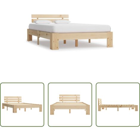 Letto in legno -  Giroletto senza Materasso 120x200 cm in Legno Massello di Pino