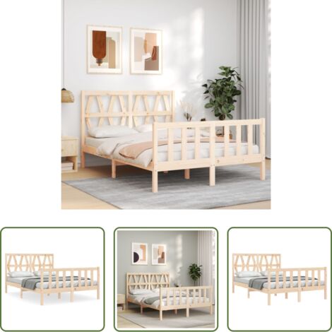 Letto in legno -  Giroletto senza Materasso 120x200 cm in Legno Massello di Pino