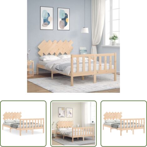 Letto in legno -  Giroletto senza Materasso 120x200 cm in Legno Massello di Pino