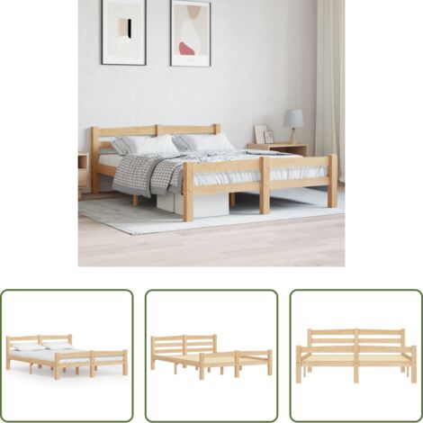 Letto in legno -  Giroletto senza Materasso 120x200 cm in Legno Massello di Pino
