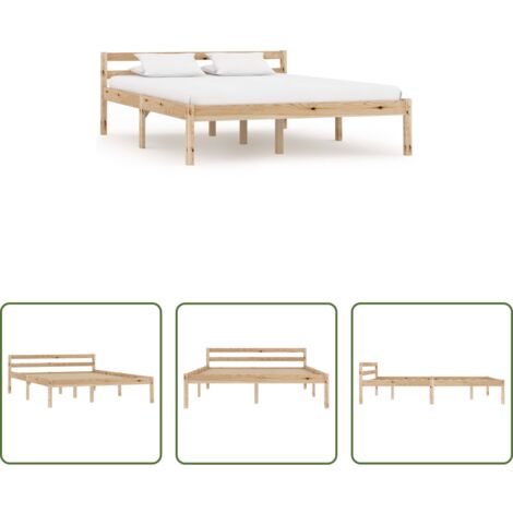 Letto in legno -  Giroletto senza Materasso 120x200 cm in Legno Massello di Pino