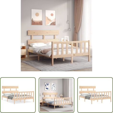 Letto in legno -  Giroletto senza Materasso 120x200 cm in Legno Massello di Pino