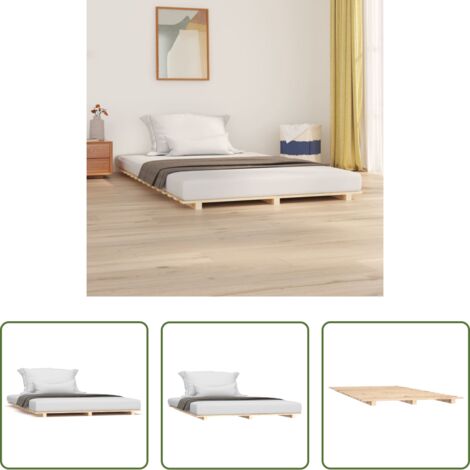 Letto in legno -  Giroletto senza Materasso 120x200 cm in Legno Massello di Pino