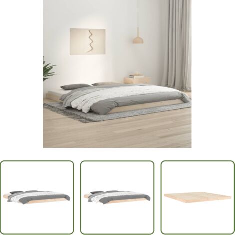 Letto in legno -  Giroletto senza Materasso 180x200 cm in Legno Massello di Pino