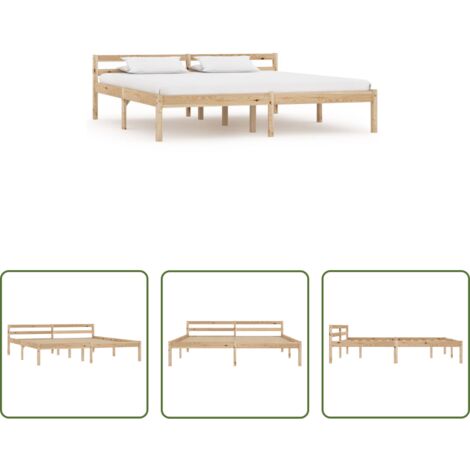 Letto in legno -  Giroletto senza Materasso 180x200 cm in Legno Massello di Pino