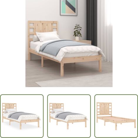Letto in legno -  Giroletto senza Materasso 90x200 cm in Legno Massello di Pino