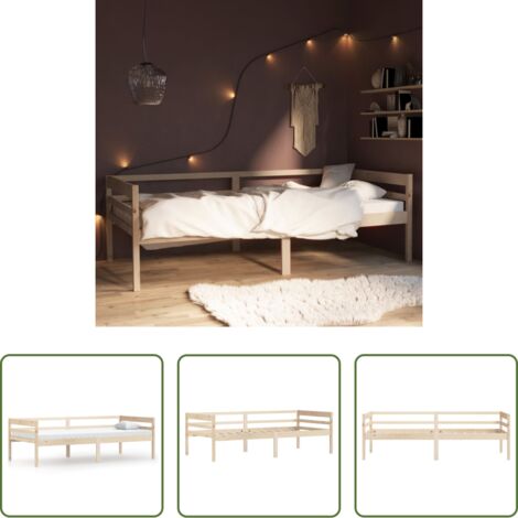 Letto in legno -  Giroletto senza Materasso 90x200 cm in Legno Massello di Pino