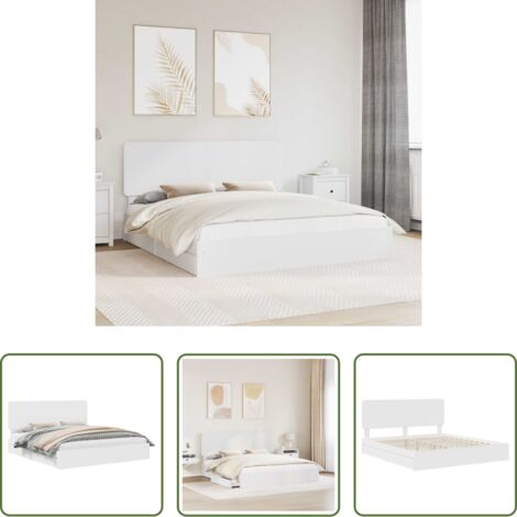 Letto in legno ingegnerizzato -  Letto con Contenitore Bianco 180 x 200 cm Legno multistrato