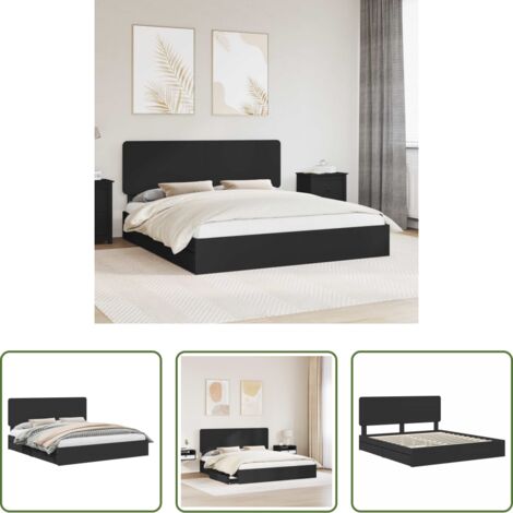 Letto in legno ingegnerizzato -  Letto con Contenitore Nero 200 x 200 cm Legno multistrato