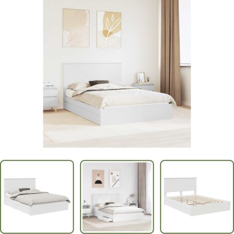 Letto in legno -  Letto con Contenitore Bianco 140 x 200 cm Legno multistrato