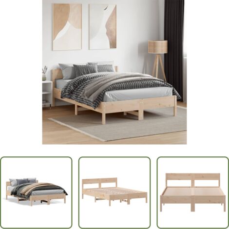 Letto in legno -  Letto senza Materasso 120x190 cm in Legno Massello di Pino