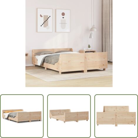 Letto in legno -  Letto senza Materasso 120x190 cm in Legno Massello di Pino