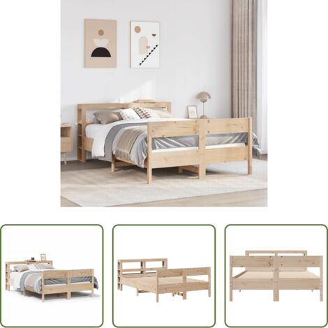 Letto in legno -  Letto senza Materasso 120x200 cm in Legno Massello di Pino