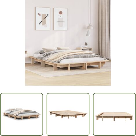Letto in legno -  Letto senza Materasso 120x200 cm in Legno Massello di Pino