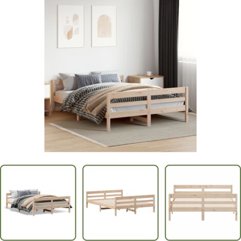 Letto in legno -  Letto senza Materasso 120x200 cm in Legno Massello di Pino