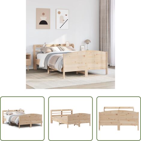 Letto in legno -  Letto senza Materasso 135x190 cm in Legno Massello di Pino