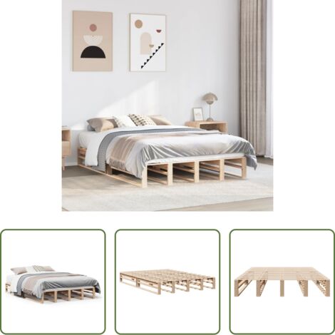Letto in legno -  Letto senza Materasso 135x190 cm in Legno Massello di Pino