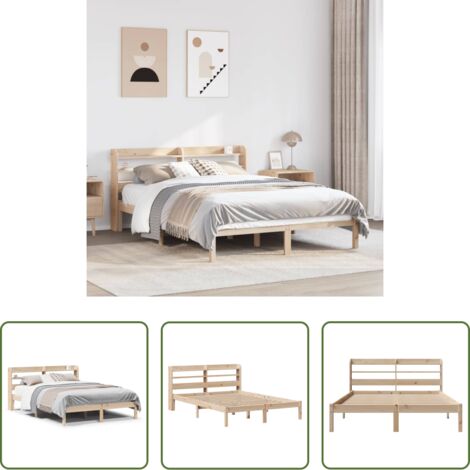 Letto in legno -  Letto senza Materasso 135x190 cm in Legno Massello di Pino