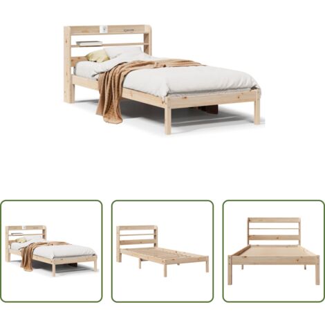 Letto in legno -  Letto senza Materasso 75x190 cm in Legno Massello Pino
