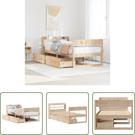 Letto in legno -  Letto senza Materasso 75x190 cm in Legno Massello Pino