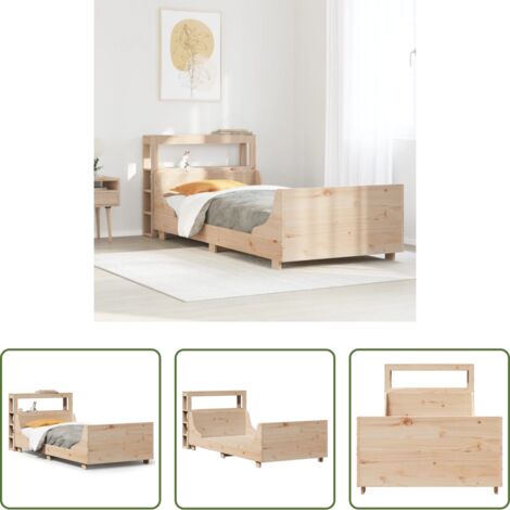 Letto in legno -  Letto senza Materasso 90x200 cm in Legno Massello di Pino