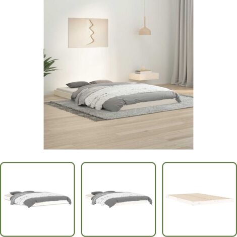 Letto in legno -  Letto senza Materasso Bianco 120x190 cm Legno Massello di Pino