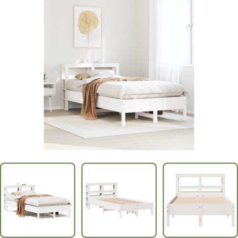 Letto in legno -  Letto senza Materasso Bianco 120x200 cm Legno Massello di Pino