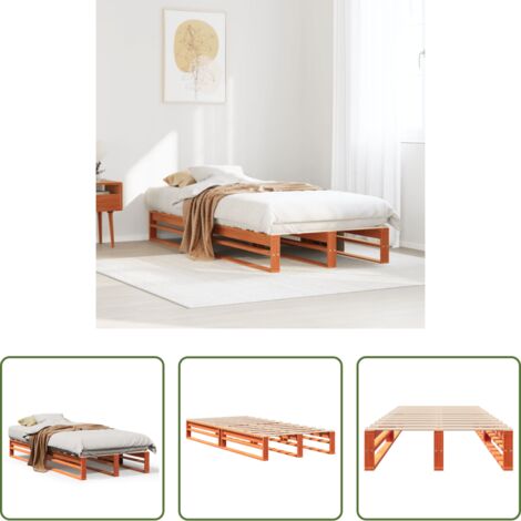 Letto in legno -  Letto senza Materasso Marrone Cera 90x200 cm Legno di Pino