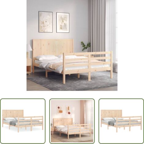 Letto in legno massello -  Giroletto con Testiera 120x200 cm in Legno Massello