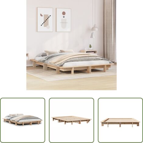 Letto in legno massello -  Letto senza Materasso 120x190 cm in Legno Massello di Pino