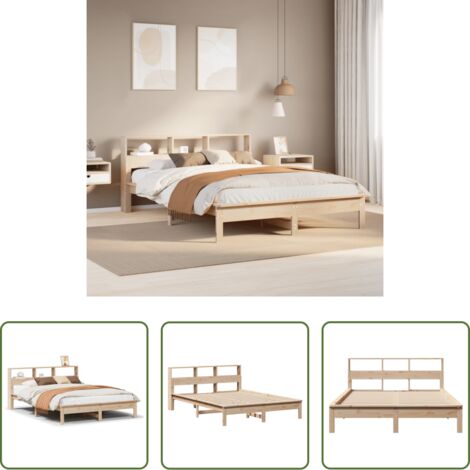 Letto in legno massello -  Letto senza Materasso 135x190 cm in Legno Massello di Pino