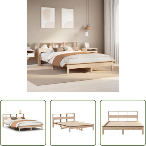 Letto in legno massello -  Letto senza Materasso 140x200 cm in Legno Massello di Pino